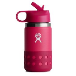 Hydro Flask Wide Mouth with Straw Lid and Boot 12oz Kids' in Peony